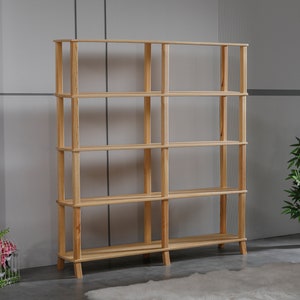 Forhappyhomes Bookshelf,Bookshelf with Duplicable Shelves,Solid Wood Bookshelf,Living Bookshelf,Large Bookshelf,