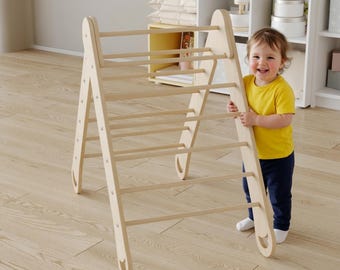 Custom Name Birch Climbing Triangle, Foldable Play Gym for Toddlers,Customizable,Personalized