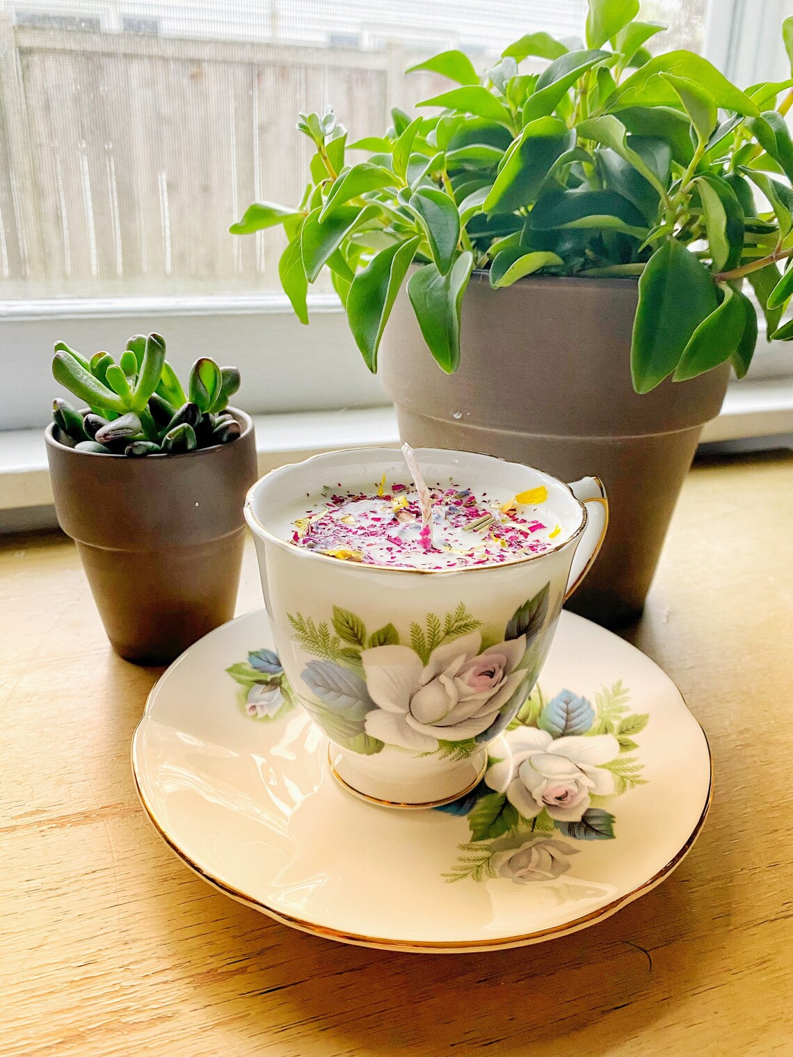 Bridal Shower Favor Surprise Candle Vintage Tea Cup Candle Etsy