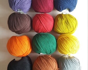 Fall Colors Yarn Bundle 12 Pcs Yarn Pack Yarn Set for Punch Needle, Crochet,  Amigurumi I Soft Cotton Acrylic Blend Yarn 