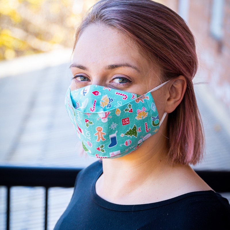 thumbnail image 2 of Step Ahead Christmas Face Mask – Cotton, Washable, Reusable, Breathable – Unisex Adult 2 of 3
