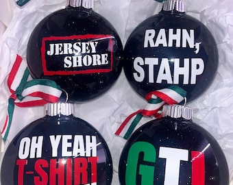 Jersey shore inspired ornament set of 4