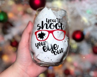 Christmas Story inspired wine glass