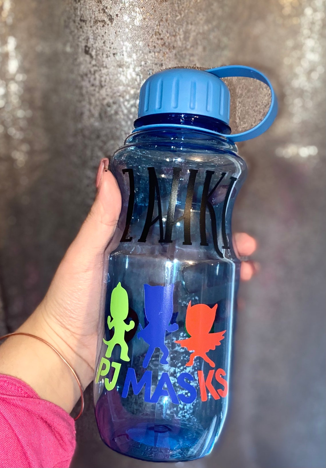 Personalized pj mask themed water bottle Etsy