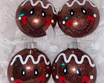 Gingerbread ornaments box set of 4!