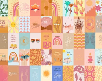 Boho Desert Wall Collage Kit | 50 Piece Inspirational Prints (Digital Download)