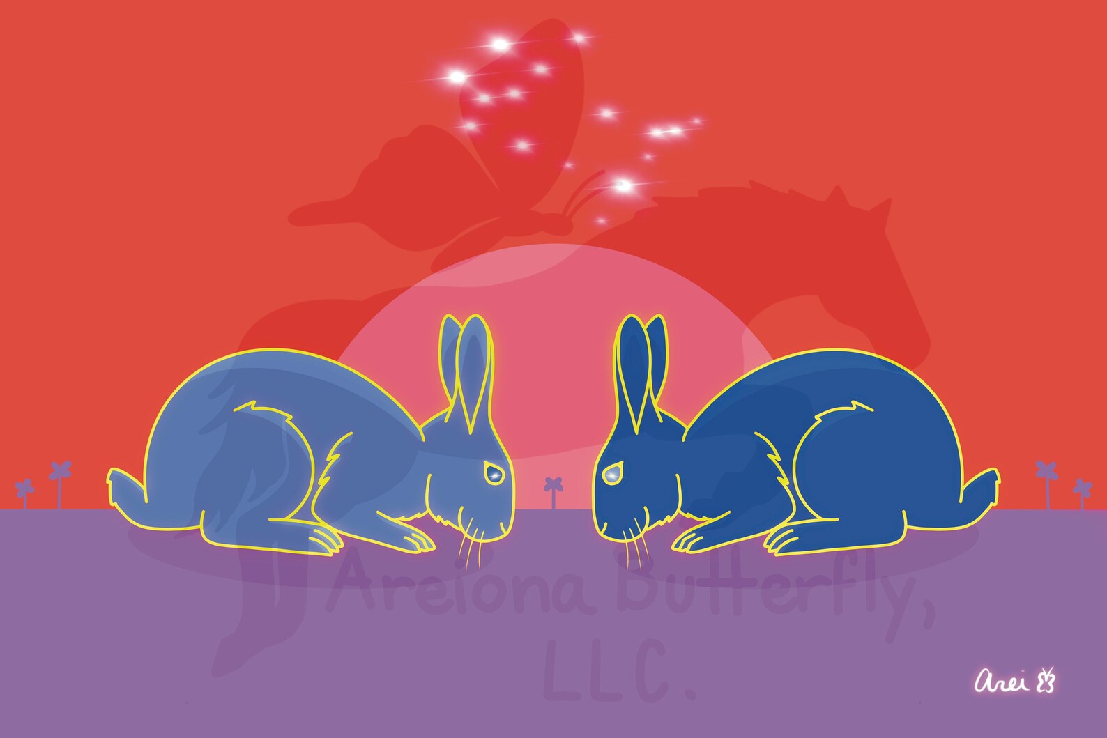 Zodiac Art Gemini Rabbit Framed Poster Print Etsy