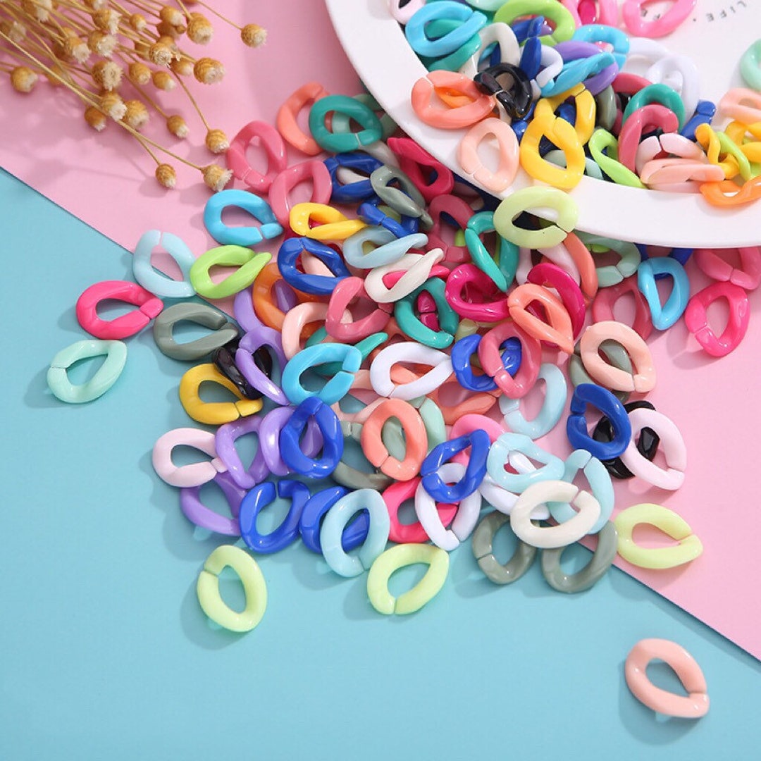 Mixed Color 17*23mm Acrylic Chain Link, Diy Acrylic Chain, 50/100PCS ...