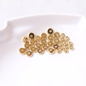 14K Gold Plated Brass Disc Bead, Bead Spacers, Flat Spacer Beads, Disc Spacer Accent Bead, 5/6mm, 10PCS