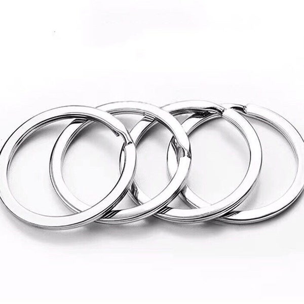 Stainless Steel Plat Edged Double Split Keyring, Split Ring, Stainless Steel Ring, Hardware Accessories, 10PCS, 20/25/28mm