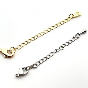 Gold Plated Solid Brass Extender Chain for Necklace Bracelet, Extension Chain, Necklace Chain, Jewelry Finding, 1PCS, 65*2mm