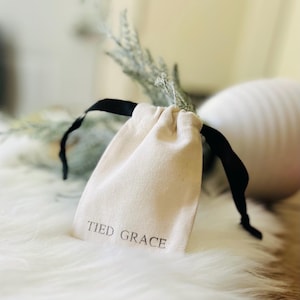 Personalized Cotton Gift Bag | Custom Logo Canvas Pouch | Drawstring Jewelry Packaging | Small Canvas Favor Bag | Small Business Supplies