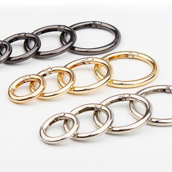 High Quality Round Spring Gate Ring, Spring Clasps Ring, Spring O-Rings, Snap Clip, Round Clasp, Trigger Clasp, 2/10/50PCS