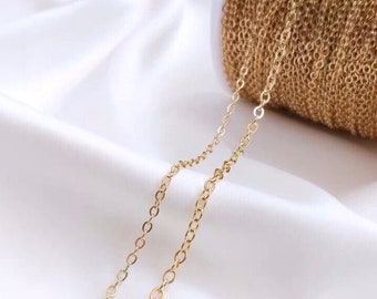 14K Gold plated Brass Chain For Jewelry Making, Brass chain, Jewelry Chain, Necklace Chain, Jewelry Make, Jewelry Finding