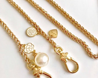 thumbnail image 2 of Gold Oval Chain Strap – For Pochette, Eva Mini, Favorite, Crossbody Bags – Dressupyourpurse 2 of 5