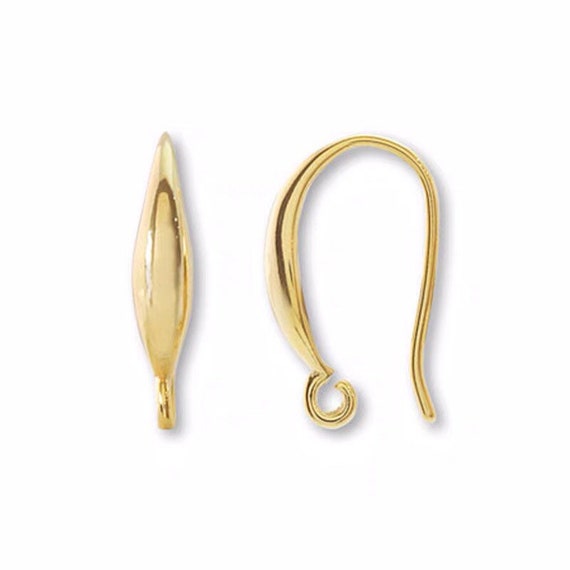 14K Real Gold Plated Fish Hook, Earring Hooks, Earring Wires, Wire