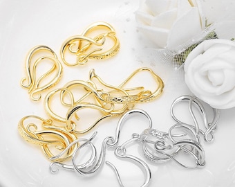 Really 14K Gold/Platinum Plated Fish Hook, Earring Hooks, Earring Wires, Wire Hooks, Earring Finding, 10*15mm, 1 pair