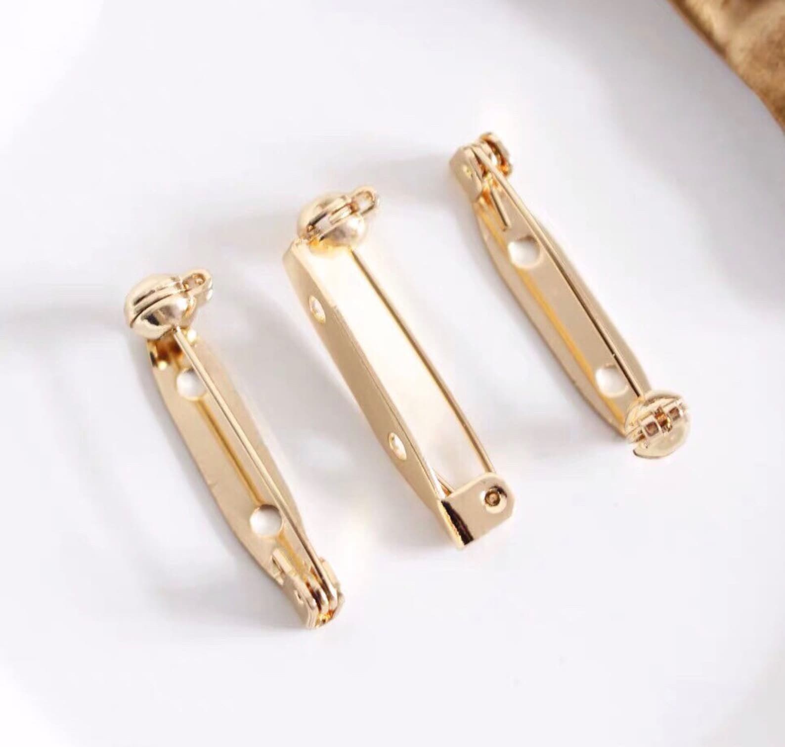 2 PCS Brass 14K Gold Plated Brooch Clasp Pin Back Fasteners Etsy