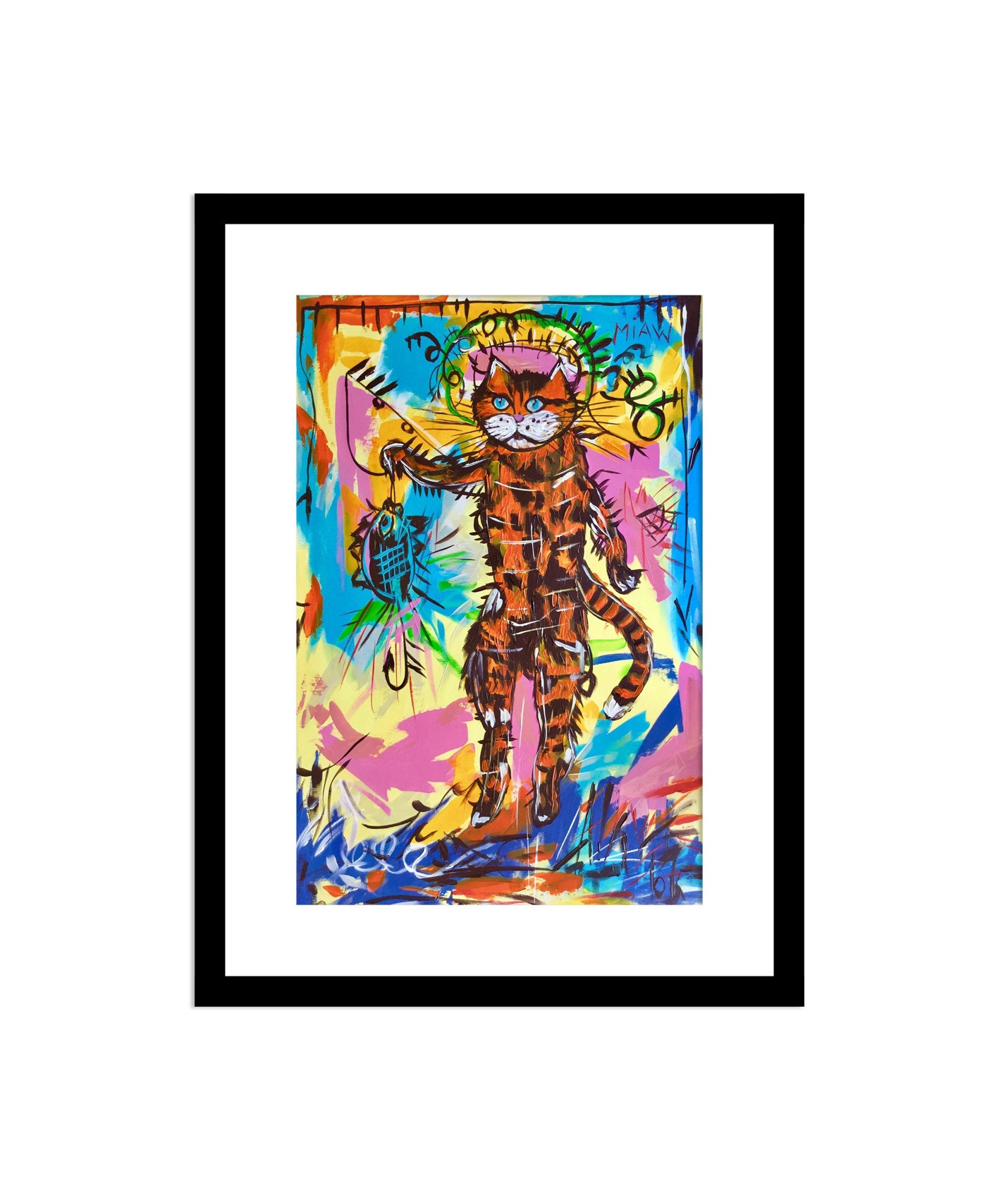 Jean Michel Basquiat Fishing Artwork Photo Print Picture