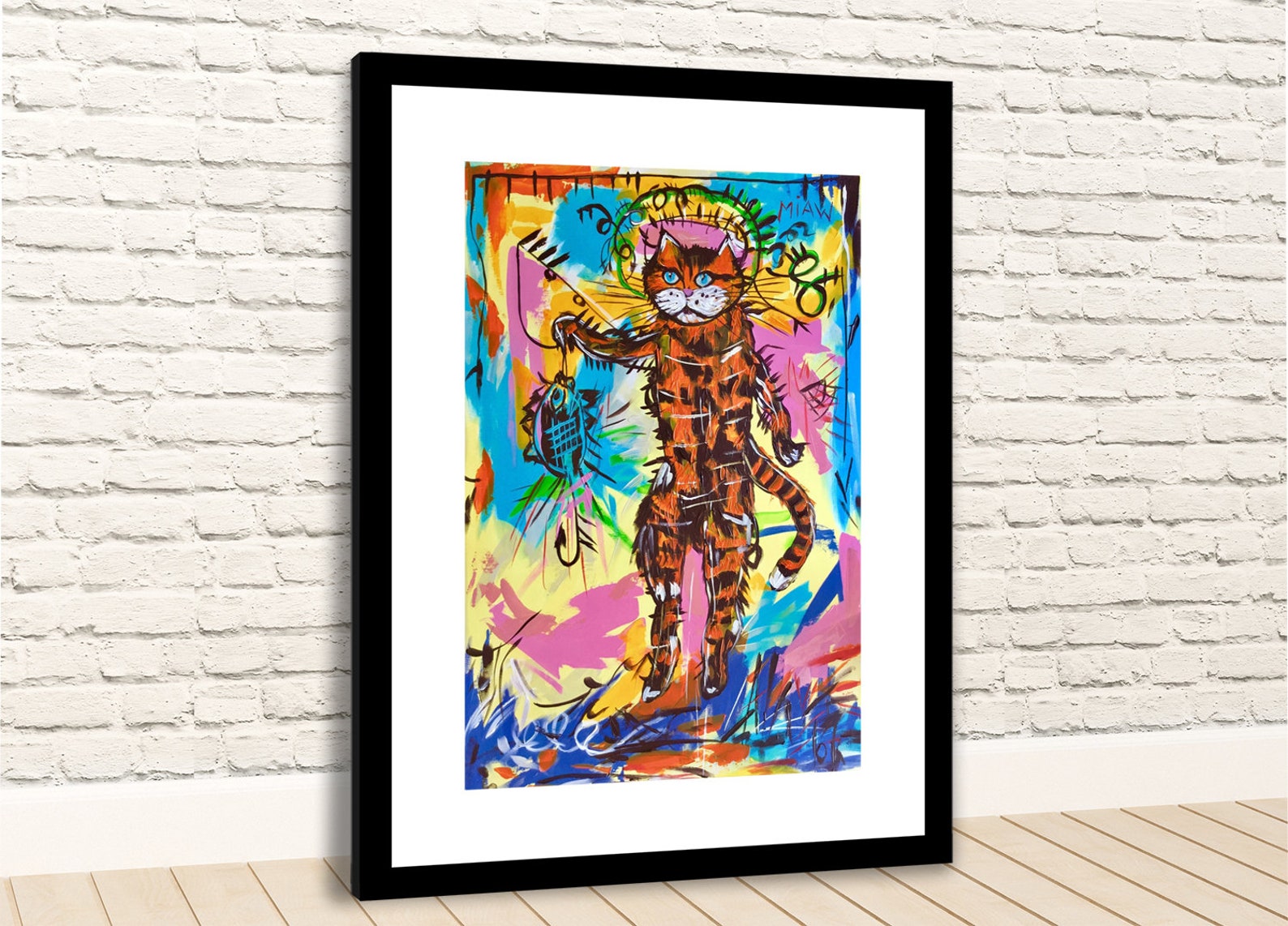 Jean Michel Basquiat Fishing Artwork Photo Print Picture