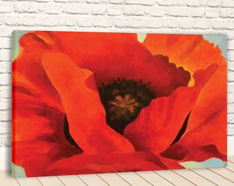 Single Red Poppy Rose Flower Canvas Printed Art Painting Picture Home Wall Decor Single Red Poppy Rose Flower Canvas Printed Art Painting Picture Home Wall Decor