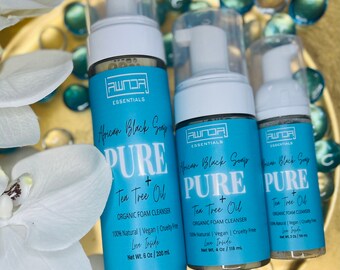 Pure African Black Soap + Tea Tree Oil Foam Cleanser