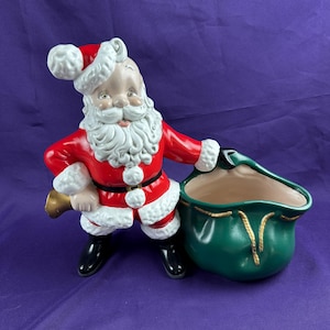 Vintage 70’s Atlantic Mold Santa and His Bag Signed J.H.H.