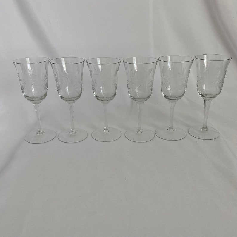 Vintage Etched Sherry Glass Set of 6 - Etsy