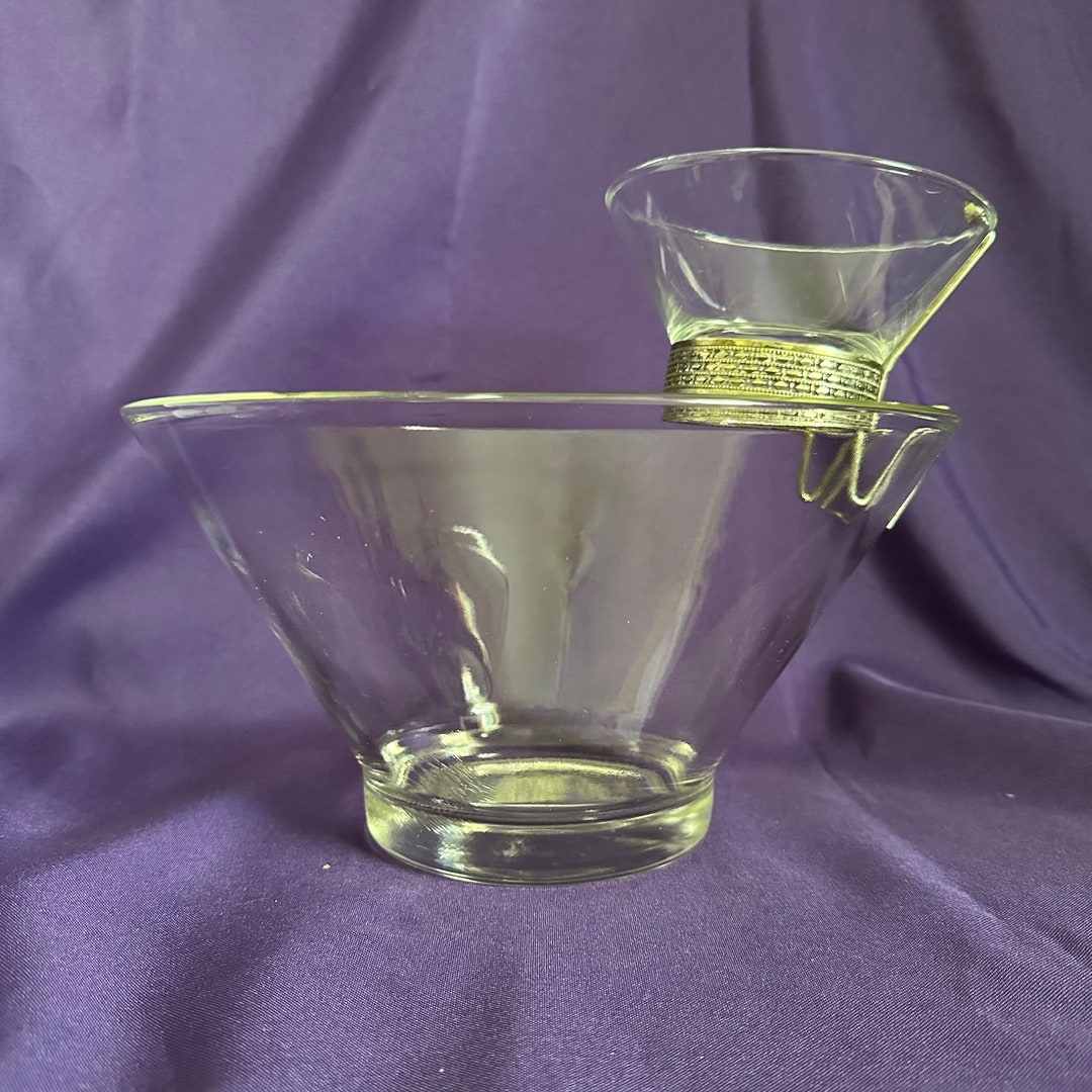 Vintage Anchor Hocking Chip and Dip Set Clear Glass With Etsy