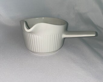 Vintage Johnson Brothers Ironstone Athena White Gravy Boat - Single Straight Handle Vintage White Gravy Boat