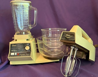 Vintage Oster Regency Kitchen Center with Working Mixer, Blender and 3 Bowls