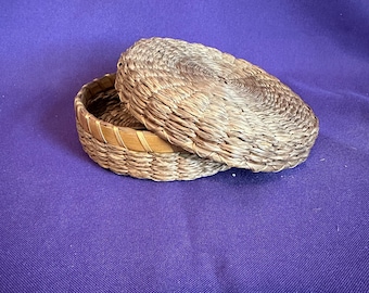 Small Sweet Grass Covered Basket