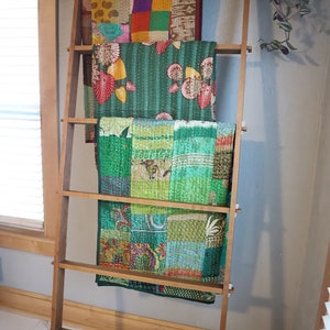 Solid Hardwood 5-rung Blanket Ladder, Towel Ladder, Quilt Rack