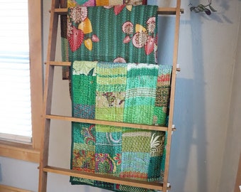 Solid Hardwood Blanket Ladder, Towel Ladder, Quilt Rack