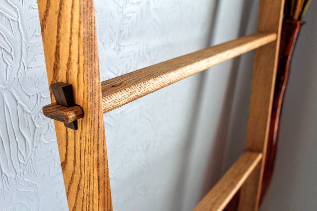 84 X30 5rung Solid Hardwood Blanket Ladder, 7 Ft Tall Solid Hardwood