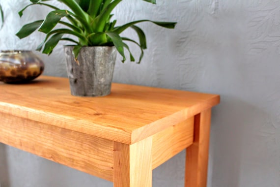 Handmade Solid Cherry Console Table: Minimalist Entryway Coffee