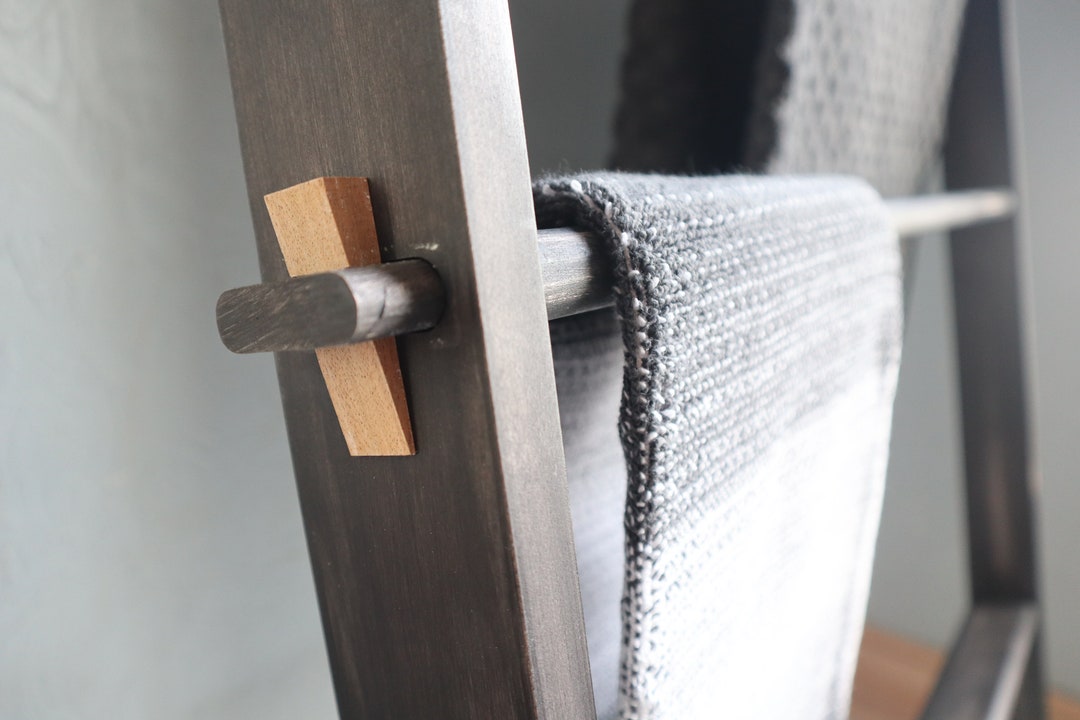 Rustic Black Blanket Ladder, 5 Rung Solid Maple Blanket Ladder, Towel Ladder Etsy