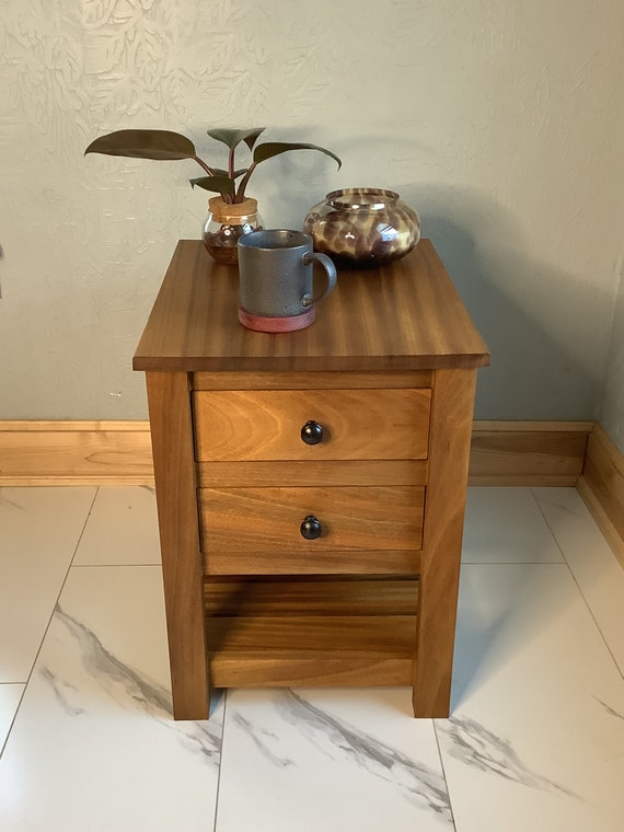 Solid Hardwood End Table Nightstand Etsy