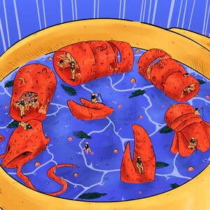 Lobster Submarine, Fun Food and Kitchen Poster