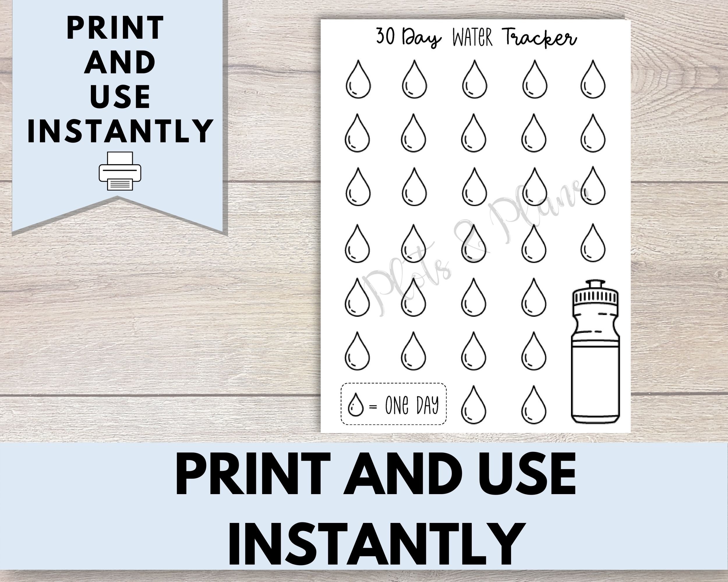 Water Drinking Printable | Habit Tracker | Water Challenge | New Years ...