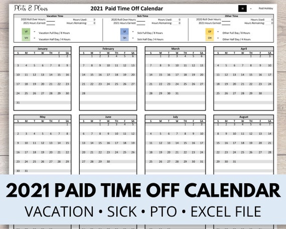 Employee Vacation Tracker, PTO Tracker, Vacation Time, Employee Time Tracker,  Excel - Etsy