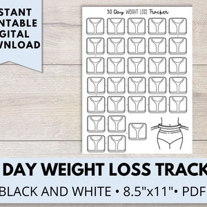 Female Weight Loss Tracker | Weight Loss Printable | Weight Loss Journal | Weight Loss Planner | New Years Resolution