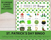St. Patrick's Day Bingo for Kids, St. Patrick's Day Indoor Activity, St. Patrick's Activity, Printable Activity for Kids, Kids Party Game