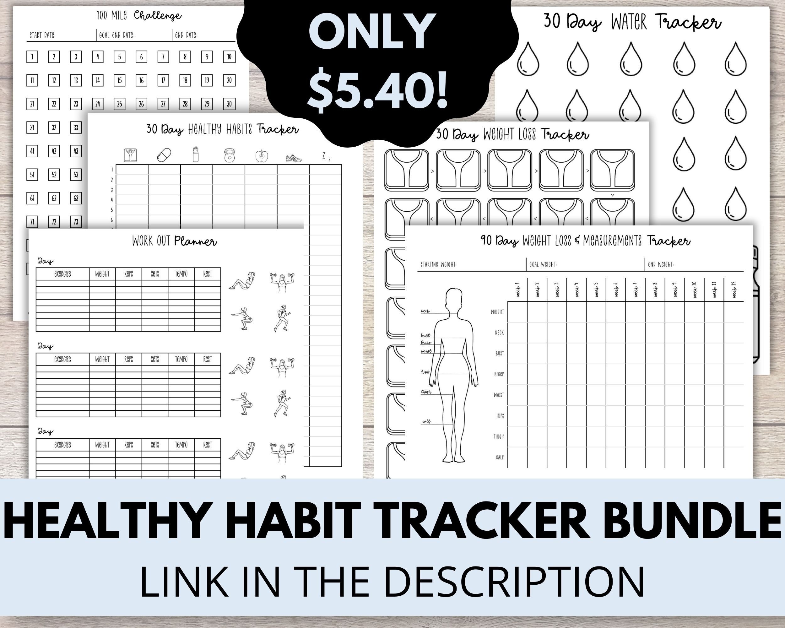 Water Drinking Printable | Habit Tracker | Water Challenge | New Years ...