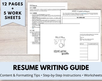Resume Guide, Resume Writing Guide, Resume Help, Resume Writer, Resume Workbook, Resume Builder