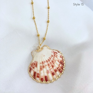Seashell Pendant Necklace, Natural Seashell Necklace, Boho Jewelry ...