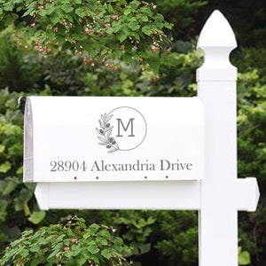 Initial Mailbox Decal, Personalized Mailbox Decal, Mailbox Number Decal, House Number Decal, Custom Mailbox Decal, Address Decal for Mailbox