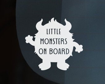 Little Monsters On Board Car Decal, Baby On Board Decal, Car Decals for Women, Car Decals for Mom