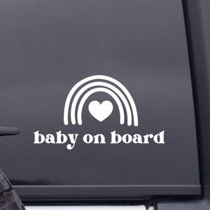 Baby on Board Car Decal, Mom Car Decal, Car Sticker, Rainbow Car Decal, Car Decals for Moms, Car Decals For Women