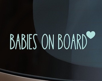 Babies on Board Decal, Baby Car Decal, Car Sticker, Car Decals for Women, Car Decals for Moms, Car Decals for Twin Moms, Twins on Board